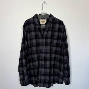 Men's Black and Grey Plaid Flannel